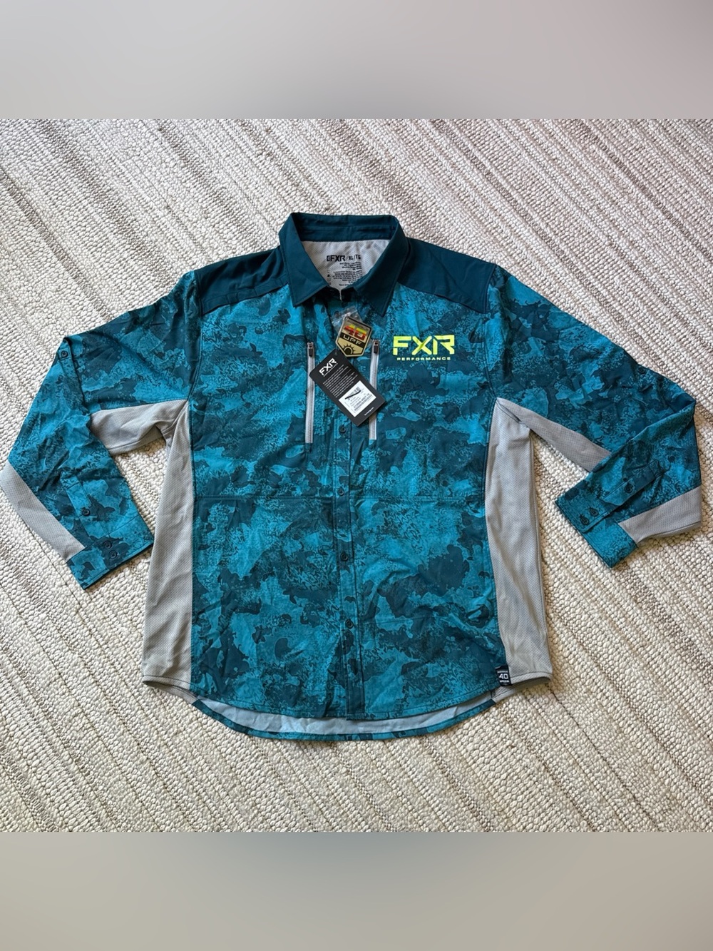 FXR MENS CAST PERFORMANCE UPF L/S SHIRT - Slate Camo / Slate - Size XL NEW NWT